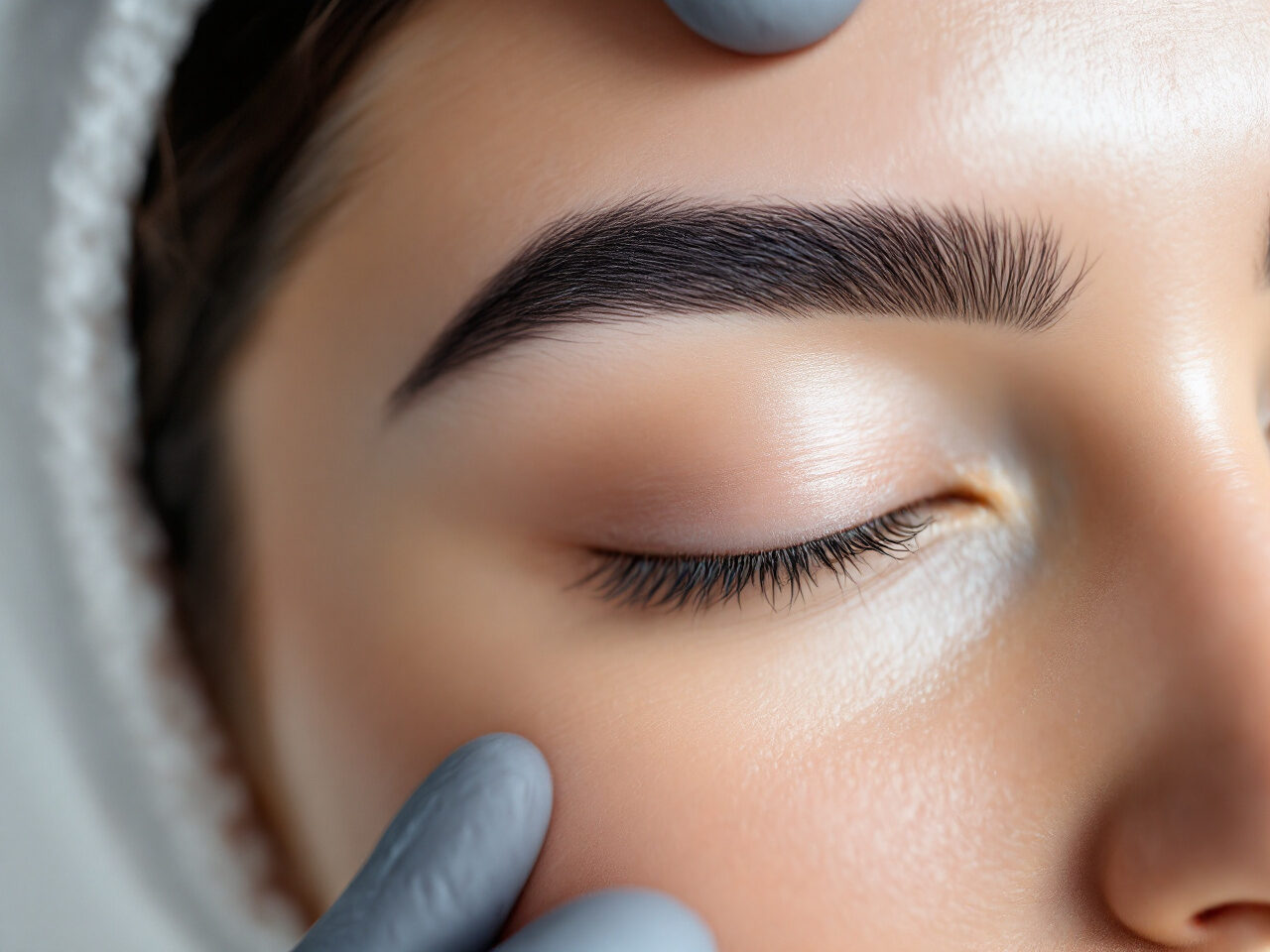 Sourcils brossés vers le haut après un brow lift